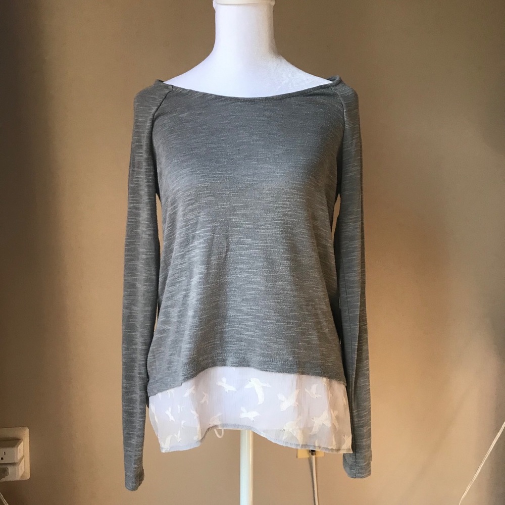 Mossimo Gray Top w/Sheer, small